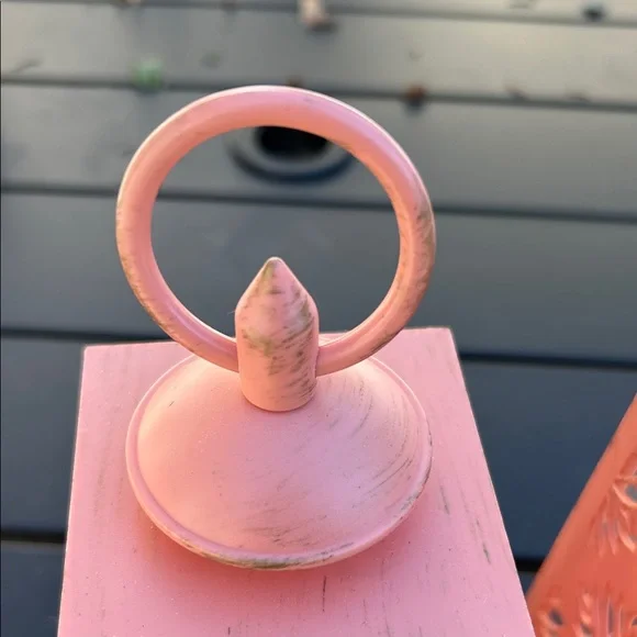 Decorative Rustic 7” Pink Lantern Set - Picture 4 of 4
